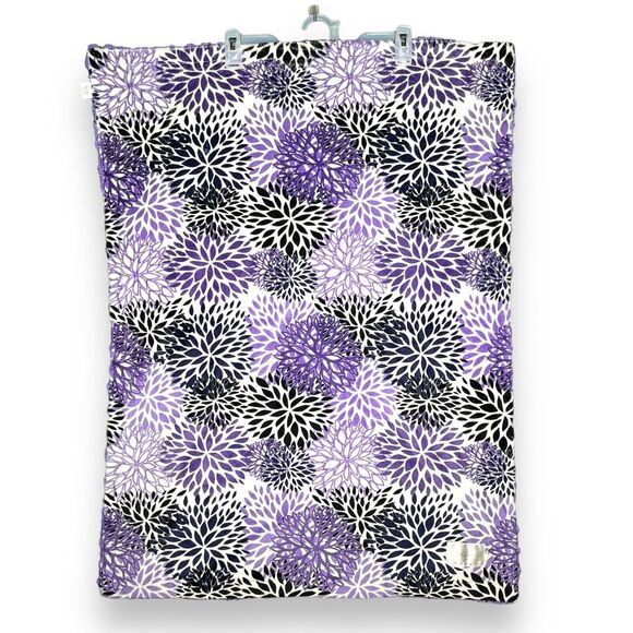 Baby Laundry Other - Baby Laundry DAHLIA 91350 Minky Blanket Purple White 35" X 26" Floral